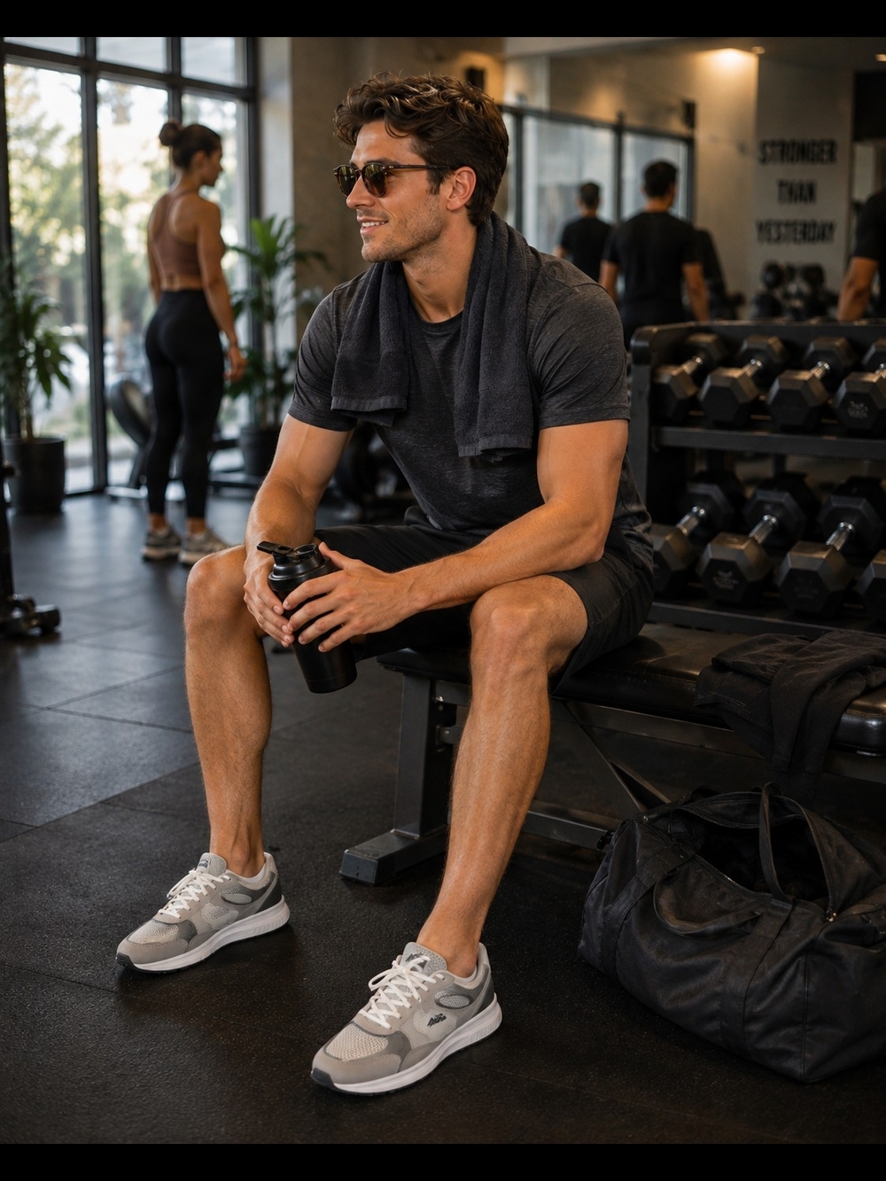 Avia Men's Gray Mesh & Suede Sneakers